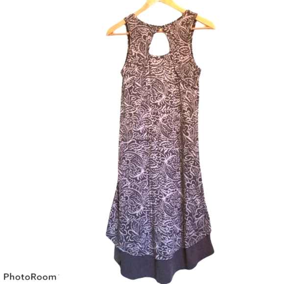 Mododoc Soft Gray/white Floral High-low Hem - Picture 3 of 5